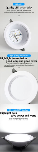 Downlight Led Recessed Ceiling Light Barrel Light Round Bulb Lamp 5W 9W 12W 18W Living Room Opening Light Indoor Luminaire IP65
