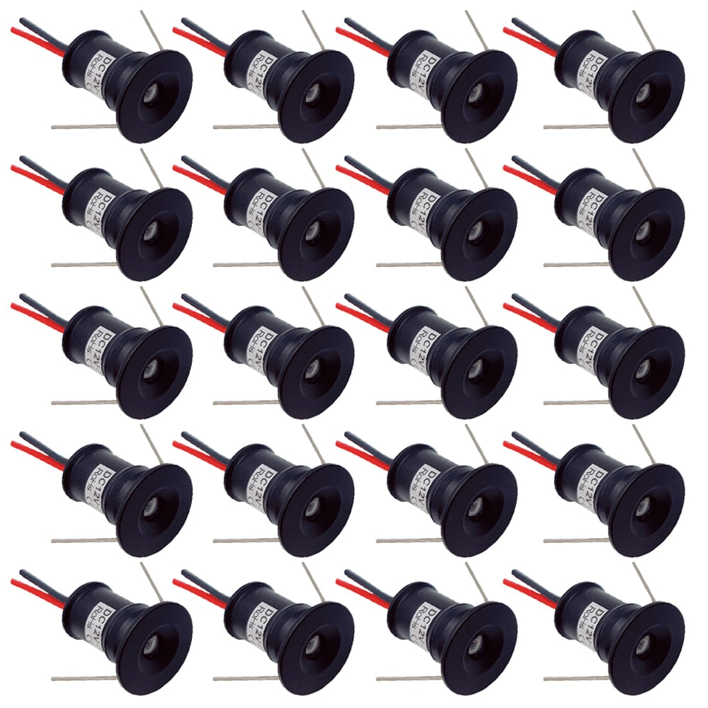 9-20 Mini LED Downlight Dimmable Spotlight Small Spot Light 1W IP65 DC12V for Ceiling  Stairs Walkways Courtyards Cabinet Corridor