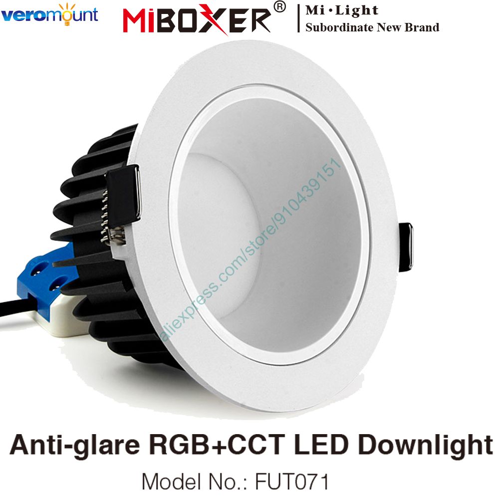 MiBoxer FUT071 12W Anti-glare RGB+CCT LED Downlight AC100~240V Dimmable Smart LED Ceiling Indoor Lamp 2.4G RF WiFi APP Control