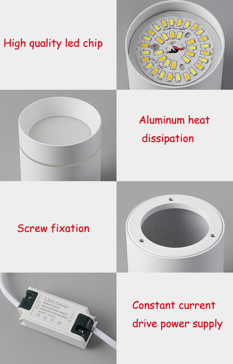 Surface Mounted 7W 9W 12W 15W 110v 220v LED downlights Ceiling Lamps led spot lights Ceiling Fixtures Lighting