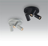 Dimmable creative three-head spotlight 7W/12W round led ceiling home living room surface mounted cob spotlight downlight