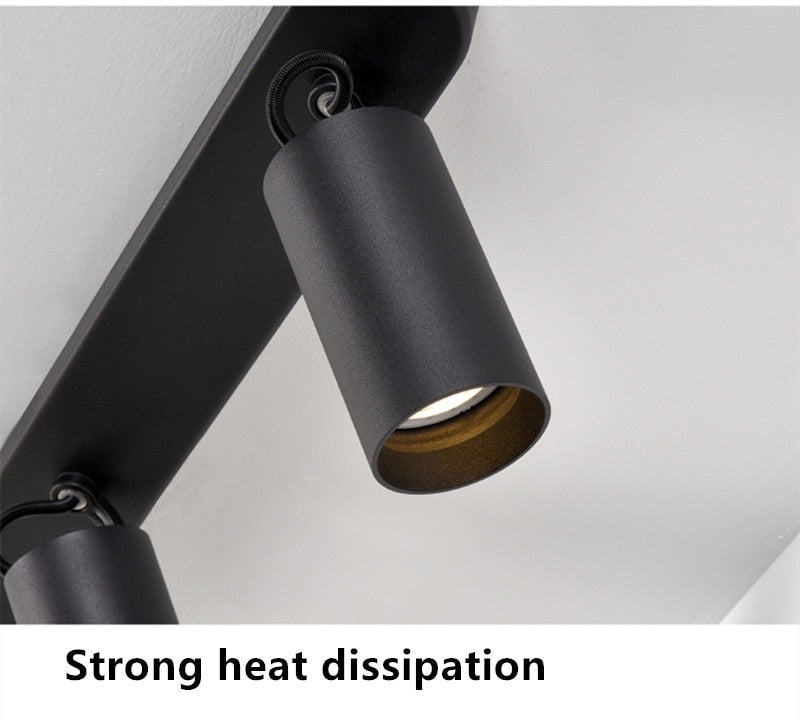 Dimmable creative three-head spotlight 7W/12W round led ceiling home living room surface mounted cob spotlight downlight