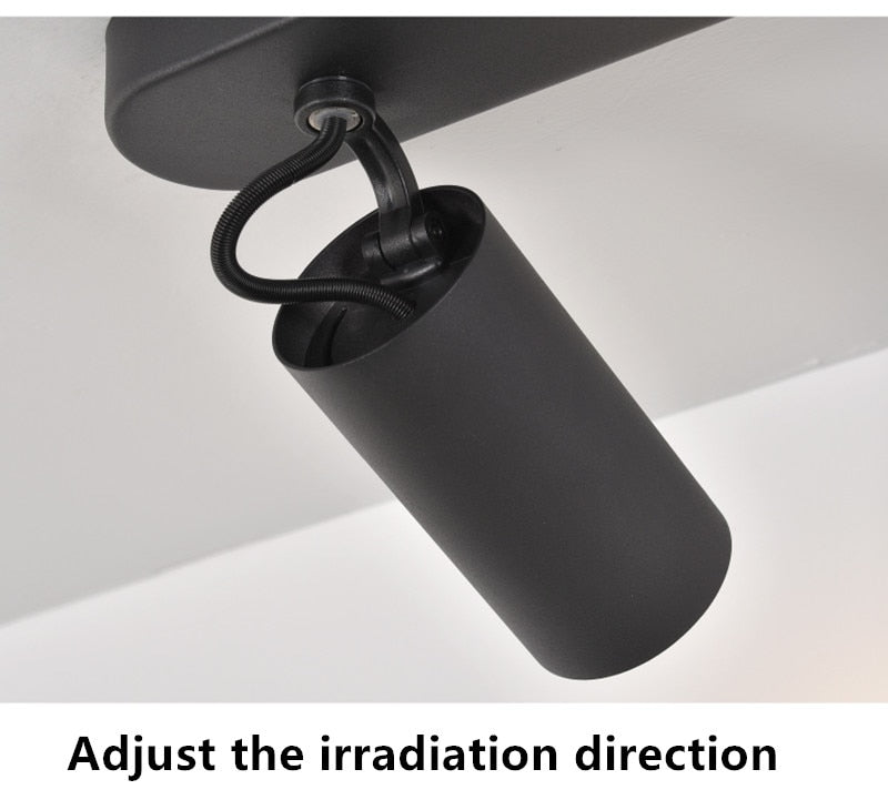 Dimmable creative three-head spotlight 7W/12W round led ceiling home living room surface mounted cob spotlight downlight