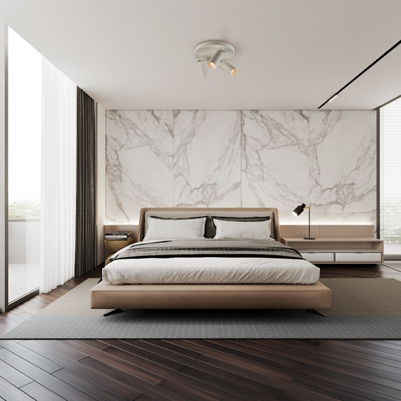 Dimmable creative three-head spotlight 7W/12W round led ceiling home living room surface mounted cob spotlight downlight