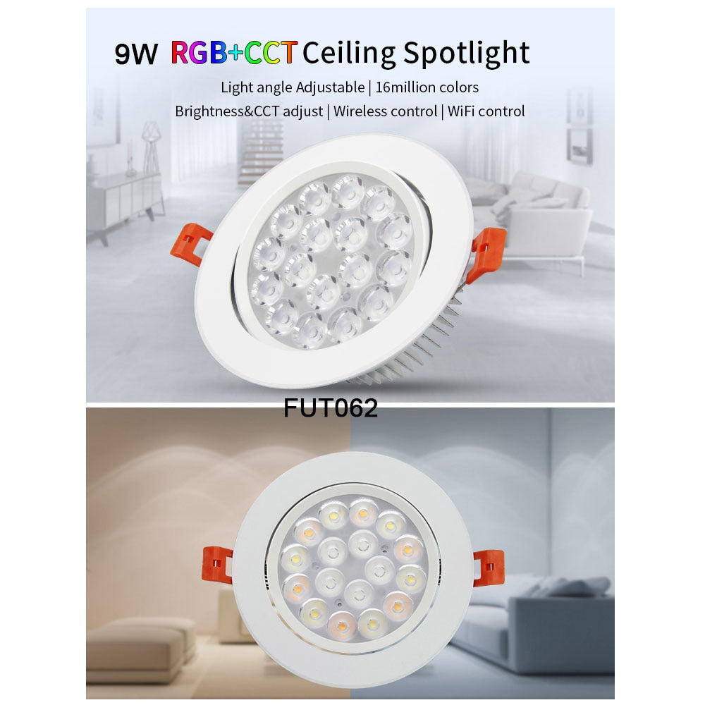 Miboxer 6W/9W/12W/15W/18W RGB+CCT LED Downlight Dimmable LED Ceiling Spotlight AC110V 220V FUT062/FUT063/FUT066/FUT068/FUT069