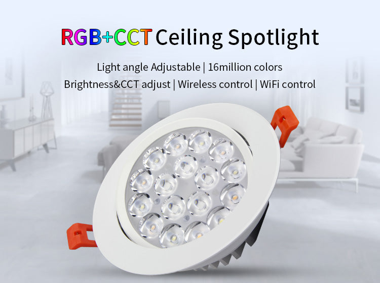 Miboxer 6W/9W/12W/15W/18W RGB+CCT LED Downlight Dimmable LED Ceiling Spotlight AC110V 220V FUT062/FUT063/FUT066/FUT068/FUT069