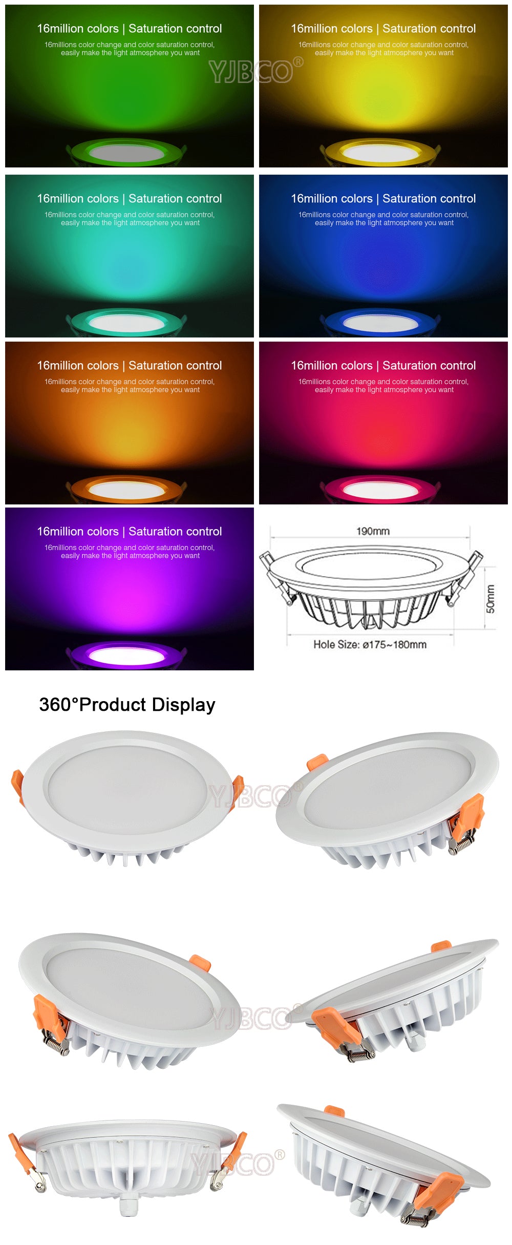 Miboxer 6W/9W/12W/15W/18W RGB+CCT LED Downlight Dimmable LED Ceiling Spotlight AC110V 220V FUT062/FUT063/FUT066/FUT068/FUT069