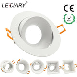 LEDIARY LED Spot Downlight Fitting GU10 Matte White 90-260V Ceiling Recessed Lamp 75mm 90mm Cut Hole Bulb Replaceable Downlights