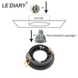 LEDIARY Black LED Downlight Fitting 90-265V Recessed Ceiling Spot Lamp Frame GU5.3 GU10 E27 Bulb Changeable 75MM 90MM Cut Hole