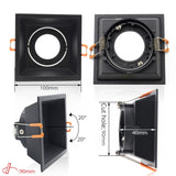 LEDIARY Black LED Downlight Fitting 90-265V Recessed Ceiling Spot Lamp Frame GU5.3 GU10 E27 Bulb Changeable 75MM 90MM Cut Hole
