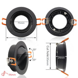 LEDIARY Black LED Downlight Fitting 90-265V Recessed Ceiling Spot Lamp Frame GU5.3 GU10 E27 Bulb Changeable 75MM 90MM Cut Hole
