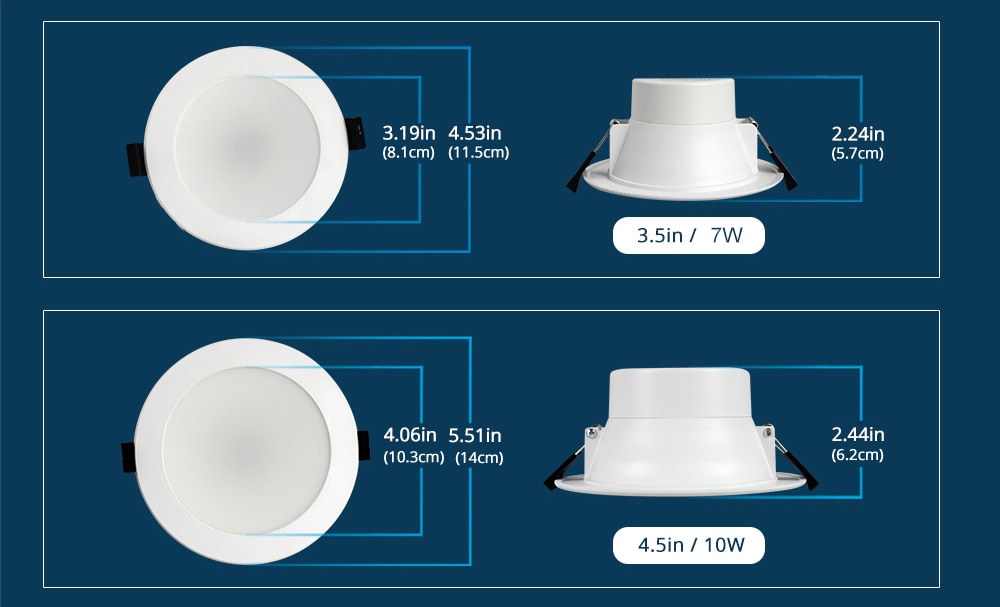 Tuya Zigbee Smart LED Downlight RGBCW 3.5/4inch Recessed Downlight Dimmable Compatible SmartThings Echo Plus Google Home Hue Hub