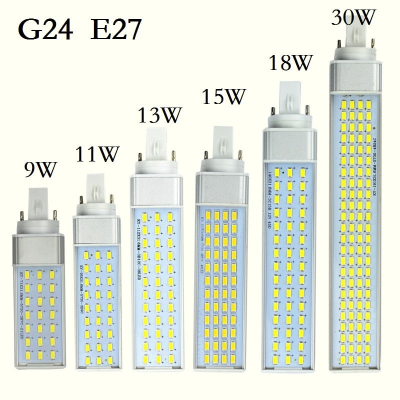 Brand New LED Lampada G24 E27 9W 11W 13W 15W 18W 30W LED downlight Horizontal Plug lamp Light Bombillas led Corn Bulbs Spotlight