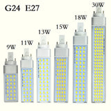 Brand New LED Lampada G24 E27 9W 11W 13W 15W 18W 30W LED downlight Horizontal Plug lamp Light Bombillas led Corn Bulbs Spotlight
