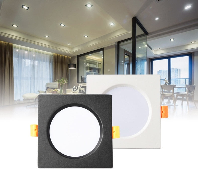 LED Ceiling Lamp 12W Square Dimmable Downlight 3W 5W 7W 9W Recessed Spot light Built-in focos 230v 240v Indoor Home Lighting