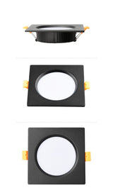 LED Ceiling Lamp 12W Square Dimmable Downlight 3W 5W 7W 9W Recessed Spot light Built-in focos 230v 240v Indoor Home Lighting