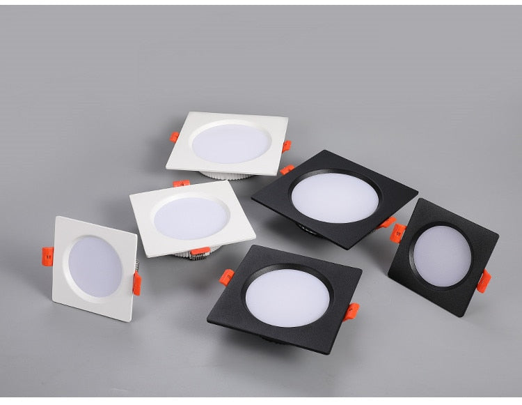 LED Ceiling Lamp 12W Square Dimmable Downlight 3W 5W 7W 9W Recessed Spot light Built-in focos 230v 240v Indoor Home Lighting