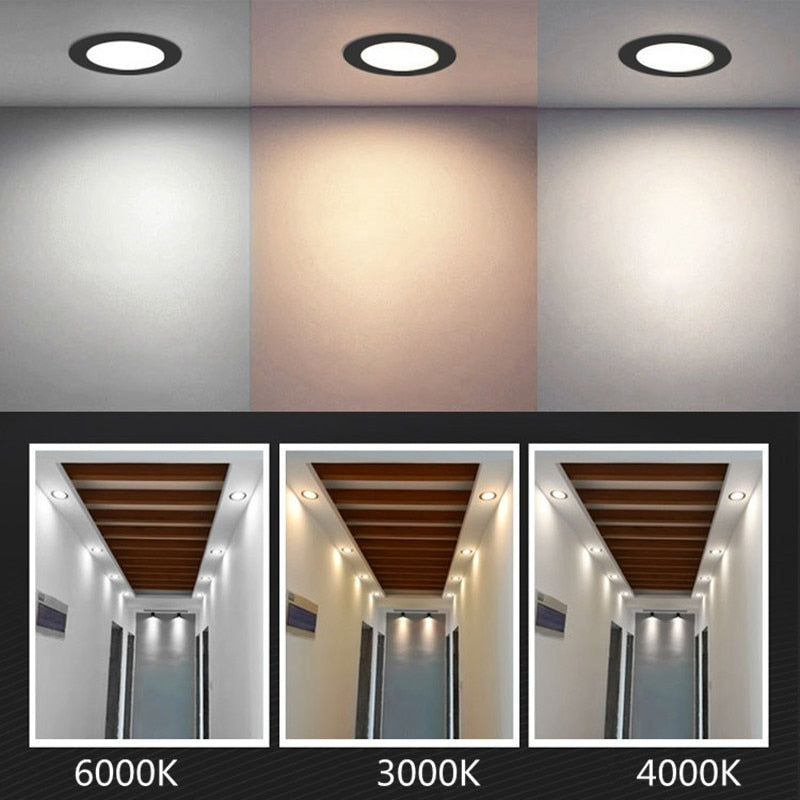 LED Ceiling Lamp 12W Square Dimmable Downlight 3W 5W 7W 9W Recessed Spot light Built-in focos 230v 240v Indoor Home Lighting