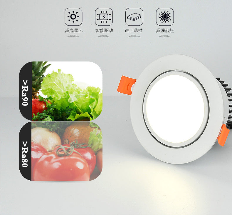 round Dimmable Recessed LED Downlights 3w 5W 7W 9W 12W 15W 18W COB LED Ceiling Lamp Spot Lights AC110-220V LED Lamp