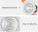 round Dimmable Recessed LED Downlights 3w 5W 7W 9W 12W 15W 18W COB LED Ceiling Lamp Spot Lights AC110-220V LED Lamp