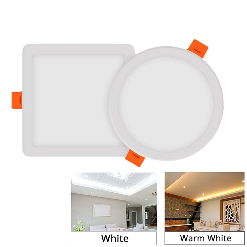 LED Downlight Ultra thin Round Square Recessed Lamp 6W 8W 15W 20W AC110V-220V Indoor Bathroom Ceiling LED Spot Light