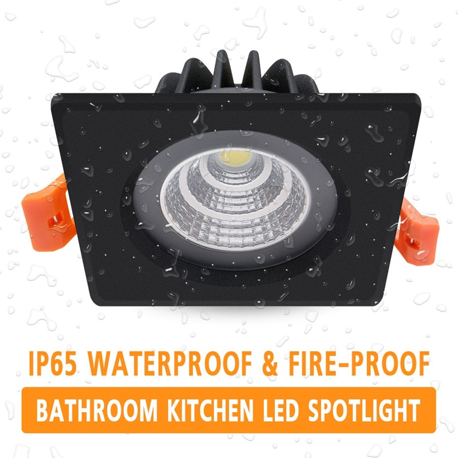 IP65 Waterproof LED spot light 15w 12w 9w 7w Square downlight led Recessed Ceiling lamp For Balcony Bathroom lighting lights