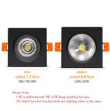 IP65 Waterproof LED spot light 15w 12w 9w 7w Square downlight led Recessed Ceiling lamp For Balcony Bathroom lighting lights