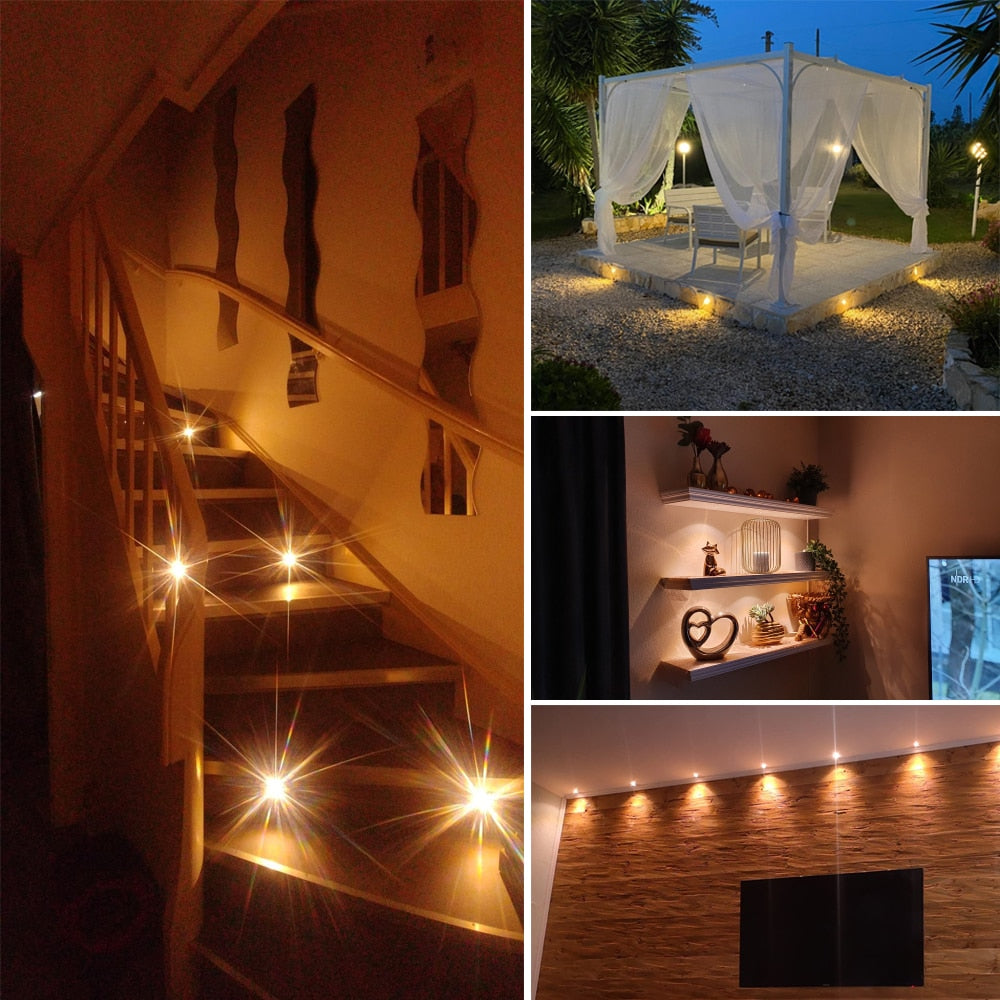 Mini LED Downlight 1W 12V IP65 Spotlight Stair Ceiling Light Black White Silver Shell Spot light Cabinet Lights with Transformer