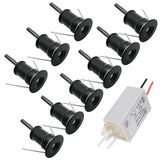 Mini LED Downlight 1W 12V IP65 Spotlight Stair Ceiling Light Black White Silver Shell Spot light Cabinet Lights with Transformer