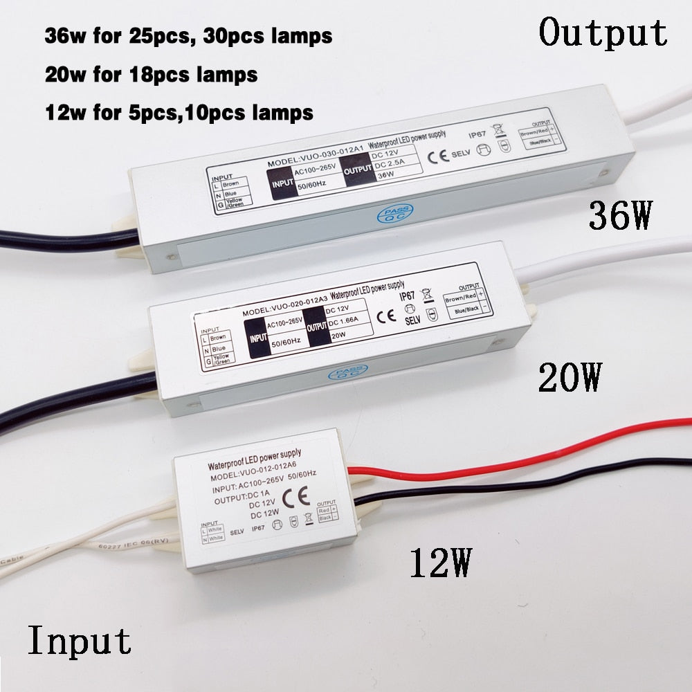 Mini LED Downlight 1W 12V IP65 Spotlight Stair Ceiling Light Black White Silver Shell Spot light Cabinet Lights with Transformer