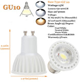 Dimmable LED Spotlight E26 E27 GU10 MR16 15W COB Light Bulbs 45° Beam Angle 110V 220V DC12V for Home Office Table Lamp Downlight
