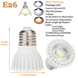 Dimmable LED Spotlight E26 E27 GU10 MR16 15W COB Light Bulbs 45° Beam Angle 110V 220V DC12V for Home Office Table Lamp Downlight