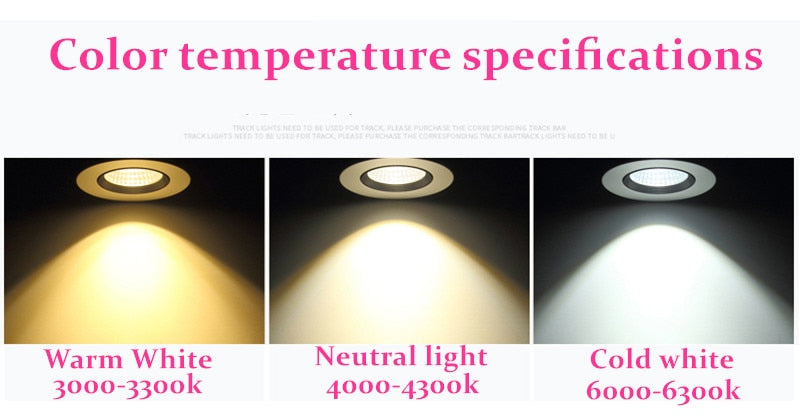 Round Dimmable Recessed LED Downlights 5W 7W 9W 12W 15W 18W COB LED Ceiling Spot Lights AC110-220V Warm Cold White LED Lamp