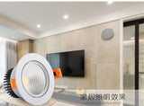 Round Dimmable Recessed LED Downlights 5W 7W 9W 12W 15W 18W COB LED Ceiling Spot Lights AC110-220V Warm Cold White LED Lamp