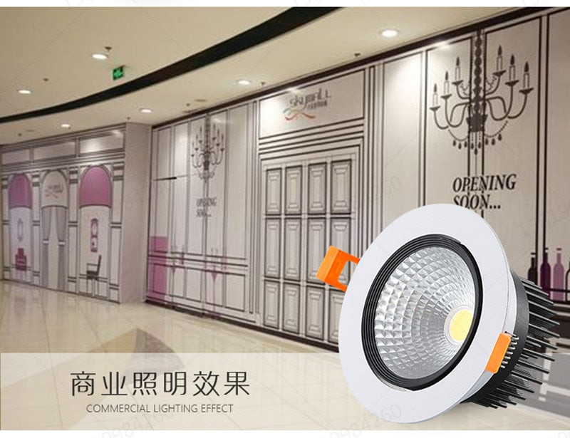 Round Dimmable Recessed LED Downlights 5W 7W 9W 12W 15W 18W COB LED Ceiling Spot Lights AC110-220V Warm Cold White LED Lamp