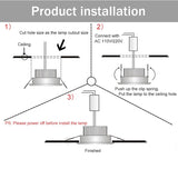 DBF 4 Colors Dimmable Recessed LED COB Downlight 6W 9W 3000K/4000K/6000K Decoration Ceiling Spot Lamp AC 110V 220V for Kitchen