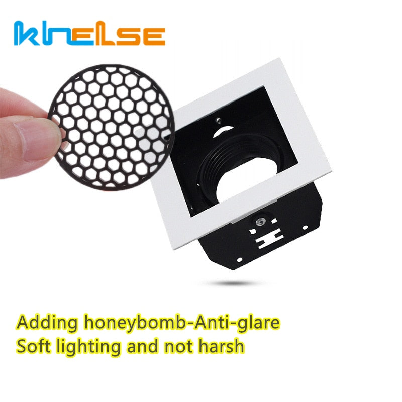 Recessed Square LED Grill Downlight Base Ceiling Mount Adjustable Frame Bracket GU10 MR16 Lamp Holder Spot Light Fitting Fixture