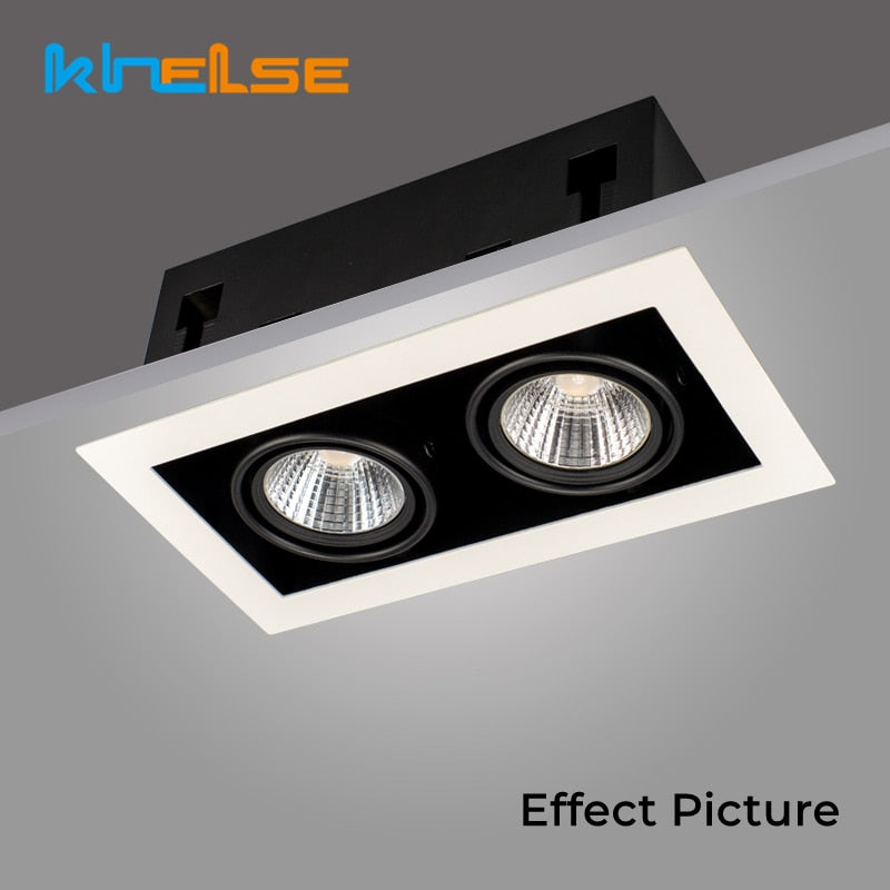 Recessed Square LED Grill Downlight Base Ceiling Mount Adjustable Frame Bracket GU10 MR16 Lamp Holder Spot Light Fitting Fixture