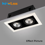 Recessed Square LED Grill Downlight Base Ceiling Mount Adjustable Frame Bracket GU10 MR16 Lamp Holder Spot Light Fitting Fixture