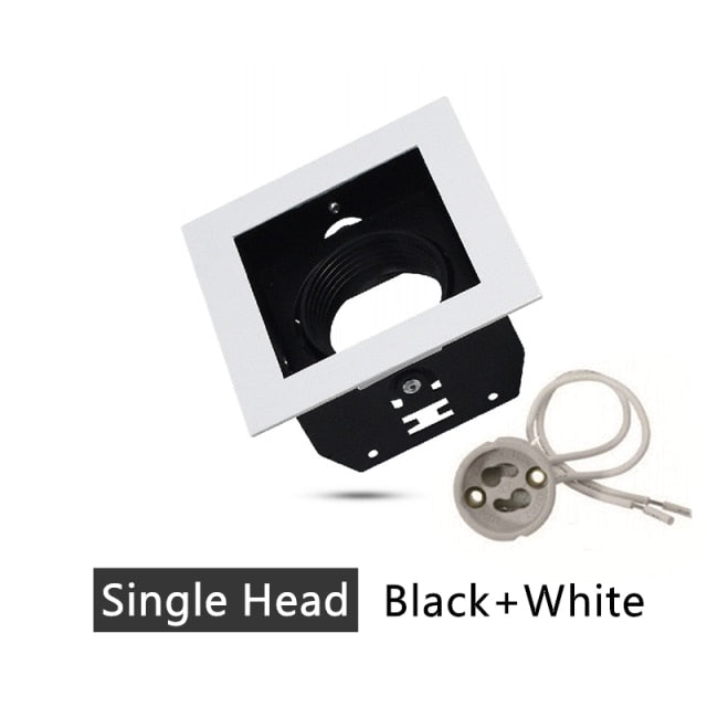 Recessed Square LED Grill Downlight Base Ceiling Mount Adjustable Frame Bracket GU10 MR16 Lamp Holder Spot Light Fitting Fixture