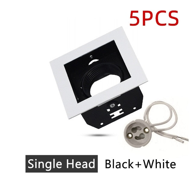Recessed Square LED Grill Downlight Base Ceiling Mount Adjustable Frame Bracket GU10 MR16 Lamp Holder Spot Light Fitting Fixture