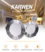 KARWEN LED Downlight 5W 7W 9W 12W 15W silver body Ceiling light Cold Warm white led light AC 220V 230V 240V for Living room