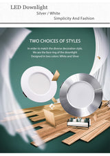 KARWEN LED Downlight 5W 7W 9W 12W 15W silver body Ceiling light Cold Warm white led light AC 220V 230V 240V for Living room