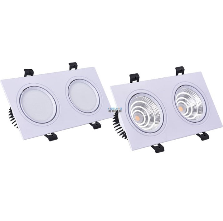 Dimmable Double AC85V-265V 2x7W 2x9W 2x12W 15W Ceiling Downlight Epistar LED Lamp Recessed Spot Light For home illumination