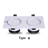 Dimmable Double AC85V-265V 2x7W 2x9W 2x12W 15W Ceiling Downlight Epistar LED Lamp Recessed Spot Light For home illumination