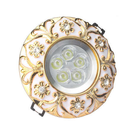  Luxury Diamond-Encrusted Gold Garland Led Downlights 3W 5W 7W For Hallway Foyer Dining Room 220V Recessed Lamp Spotlights