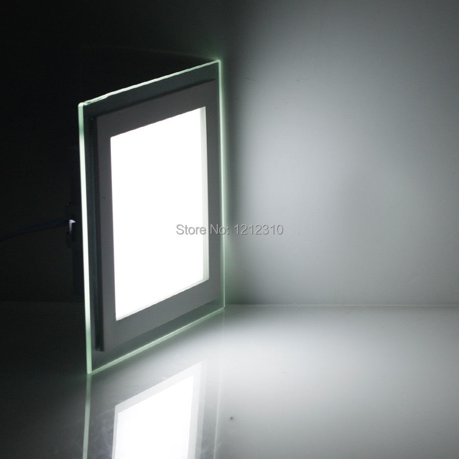 Led 6W/9W/12W/18W Glasses Square Panel Recessed Wall Ceiling Downlight AC85-265V White/Cool White Indoor Light