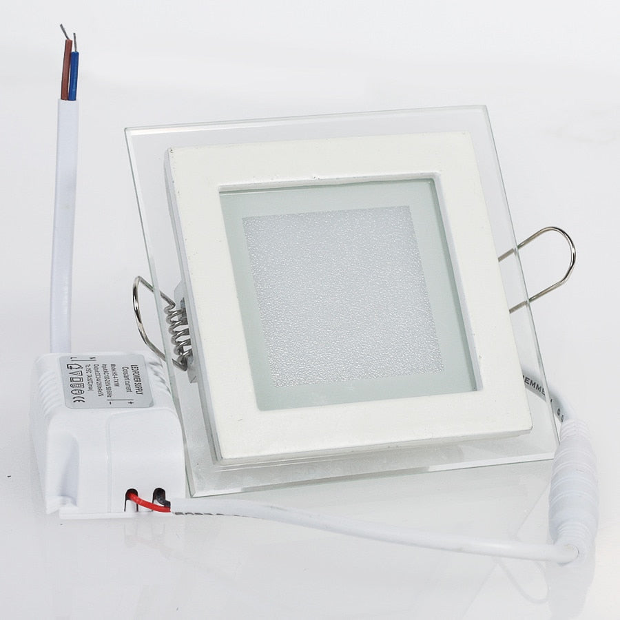 Led 6W/9W/12W/18W Glasses Square Panel Recessed Wall Ceiling Downlight AC85-265V White/Cool White Indoor Light