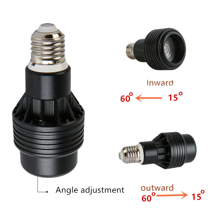 Dimmable E27 par20 LED light Zoom Spotlight Angle adjustment cob ceiling 7w 12w dining/living room bar cafe LED downlight