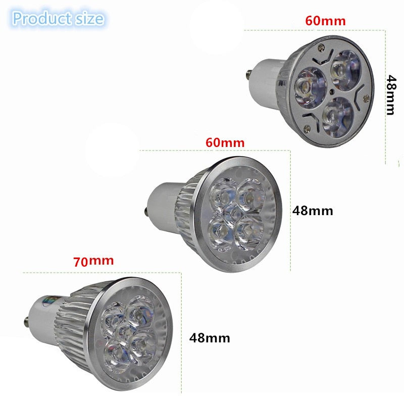 Bright 9W 12W 15W GU10 MR16 LED Bulbs Light 12V 110V 220V Dimmable GU10 Led Spotlights Red Green Blue Yellow White LED downlight